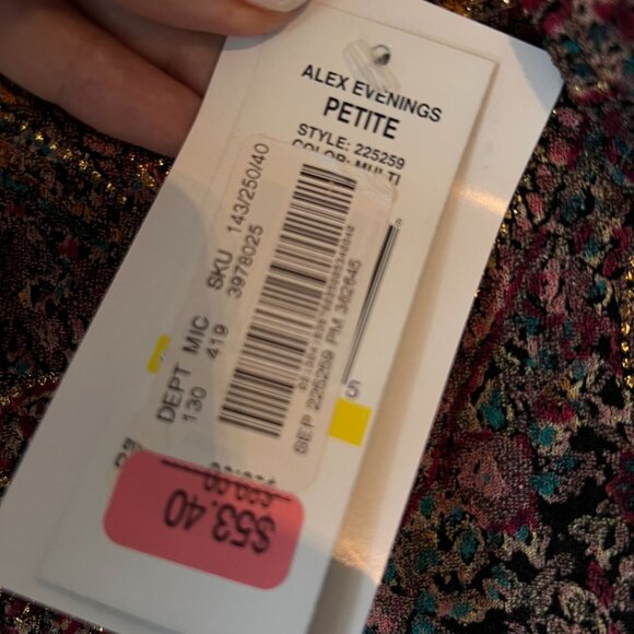 NWT Alex Evenings Paisley Jacket Full Zip PM Multicolor Paisley Metallic Lined - Picture 11 of 14